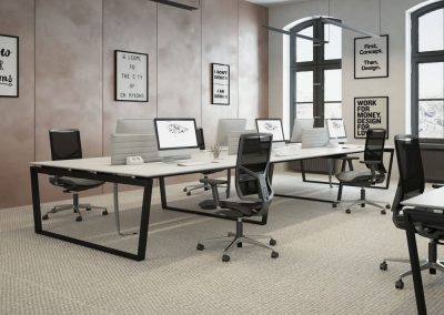 Bureau individuel ergonomique et moderne, conçu pour un travail confortable et productif dans un espace personnel